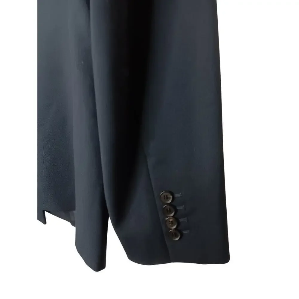 Sandro Paris Blazer Jacket FR 48 US 38 Navy Wool Double Breasted Mens Oversized